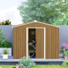 Outdoor Garden Roofed Metal Storage Shed Tool Box Ventilation & Sliding Doors - Image 7