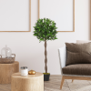 2 Artificial Topiary Bay Laurel Ball Trees Nursery Pot for Indoor Outdoor Decor - Image 7