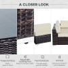 6 PC Rattan Sofa Coffee Table Set Sectional Wicker Weave Furniture - Image 7