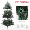 HOMCOM 5ft Artificial Prelit Christmas Tree w/ LED Lights, Purple Ornaments - Image 7