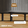 HOMCOM Nightstand with Sliding Doors and Metal Legs for Bedroom Grey - Image 7