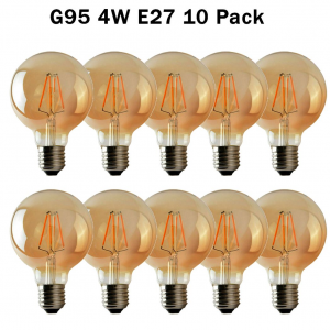 10Pack E27 LED Edison Dimmable Vintage Amber Glass Warm white 2700K Light Bulbs