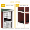 Two-Tier Elevated Wooden Rabbit Hutch Bunny Cage for Small Pet Animals w/ Tray - Image 8