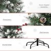 5FT Artificial Christmas Tree Pencil Tree Berries Pinecones Foldable Feet Green - Image 8