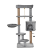 Cat Tree Tower w/ Scratching Post Hammock Hanging Ball Condo Teasing Rope - Image 8
