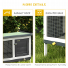 Wooden Rabbit Hutch Small Pet Habitat w/ Dropping Tray Openable Asphalt Roof - Image 8
