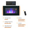 1000W Wall Mounted Tempered Glass Electric Fireplace Heater Black - Image 8
