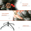 6FT Artificial SnowDipped Christmas Tree Foldable Berries White Pinecones Green - Image 8