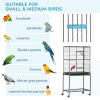 Rolling Bird Cage w/ Detachable Stand, Storage Shelf, Wood Perch, Food Container - Image 8