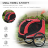Dog Bike Trailer Pet Cat Carrier for Small Medium Puppy Travel Black and Red - Image 8