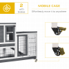 Wooden Rabbit Hutch Bunny Guinea Pigs House Cage Wheels Indoor 110 x 50 x 86cm - Image 8