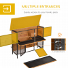 Wooden Metal Rabbit Hutch Pet House Bunny w/ Slide-Out Tray Outdoor Light Yellow - Image 8