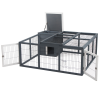 Rabbit Run Small Animal Hutch Guinea Pig House with Openable Main House & Roof - Image 8