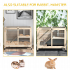 Indoor Rabbit Hutch Guinea Pig House Bunny Cage Openable Roof, Natural - Image 8