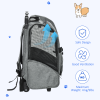 Pet Travel Backpack Bag Cat Dog Carrier w/ Trolley and Telescopic Wheel Grey - Image 8