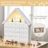 24-Drawer Christmas Advent Calendar Wooden Light-Up Countdown White - Image 8