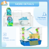 Five-Level Hamster Cage w/ Tubes, Water Bottle, Exercise Wheel, Ramps - Blue - Image 8