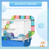 Hamster Cage Rodents House w/ Tubes Exercise Wheel, Water Bottle - Blue - Image 8