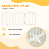 3 Panels Dog Gate w/ Support Feet Fence Safety Barrier Freestanding Wood White - Image 8