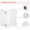 MDF Dog Gate Step over Panel Fence Expandable Folding w/Latch Support Feet White - Image 8