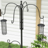 Bird Feeding Station Kit Wild Bird Feeder Pole w/ 6 Hooks 4 Hanging Feeders - Image 8