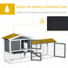 Two-Tier Wooden Rabbit Hutch Small Animal House w/ Run Box, Slide-Out Tray, Ramp - Image 8