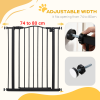 74-80cm Adjustable Metal Pet Gate Safety Barrier w/ Auto-Close Door Black - Image 8