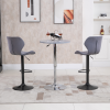 Set of 2 Velvet-Touch Fabric Adjustable Swivel Chairs with Footrest, Grey - Image 8