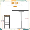 Set of 2 Kitchen Breakfast Bar Chairs with Footrest, Rustic Brown - Image 8