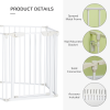 Pet Gate 5-Panel Dog Playpen for Indoor Stair Barrier W/ Walk Through Door White - Image 8