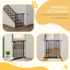 74-80 cm Pet Safety Gate Stair Pressure Fit w/ Auto Close Double Locking, Black - Image 8