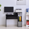 Computer Desk with Sliding Keyboard Tray Storage Drawer Shelf Black - Image 8