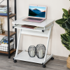 Computer Desk with 4 Moving Wheels Sliding Keyboard Tray White - Image 8