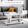 TV Stand Bookshelf Cabinet Modern 3 Tier shelf Storage Wheels in White - Image 8