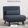 Faux Suede 5-Position Futon Single Sofa Bed Black - Image 8