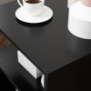 50Lx50Wx50H cm Wooden Side S Shape Cube Coffee Console Table 2-Tier Black - Image 8