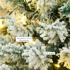 6 Feet Prelit Artificial Snow Flocked Christmas Tree Warm LED Light Green White - Image 8