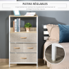 Chest of Drawers with 4 Fabric Bins White - Image 8
