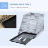 Metal Collapsible Car Dog Cage Transport Carrier Removable Tray 77 x 47 x 55cm - Image 8
