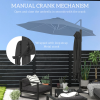 Outsunny 3(m) Solar LED Cantilever Parasol Adjustable Garden Umbrella Dark Grey - Image 8