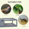 Tortoise House with Mesh Roof, Small Pet Reptile Wooden House, Grey - Image 8