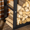 Metal Rust-Resistant Firewood Log Rack Black - Image 8