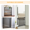 Pressure Fit Safety Gate for Stairs w/ Auto Close 75-82 cm - Black Pawhut - Image 8