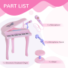 37 Key Musical Mini Piano Electrionic Keyboard Microphone Stool Pink - Image 8