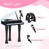 AIYAPLAY 32 Keys Kids Piano Keyboard with Stool, Lights, Microphone, Black - Image 8