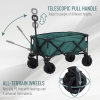 Outsunny Outdoor Cart Folding Cargo Wagon Trailer Beach w/ Telescopic Handle - Image 8