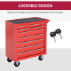 Roller Tool Cabinet Storage Chest Box Garage Workshop 7 Drawers Red Durhand - Image 8