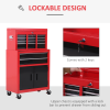 Portable Toolbox Tool Box Top Chest Cabinet Garage Storage Roll Cab Red HOMCOM - Image 8