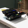 DURHAND 3 Tier Metal Toolbox with 5 Tray Carry Handle 56cmx20cmx34cm Black - Image 8