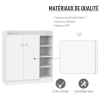 Shoe Storage Cabinet Home 2 Doors w/Adjustable 4 Shelves White - Image 8